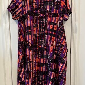 LuLaRoe Colorful Geometric Dress in Purple and Orange